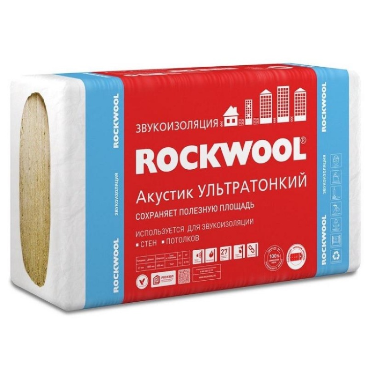 Утеплитель Rockwool Акустик Баттс 1000х600х60 мм, 10 шт. уп