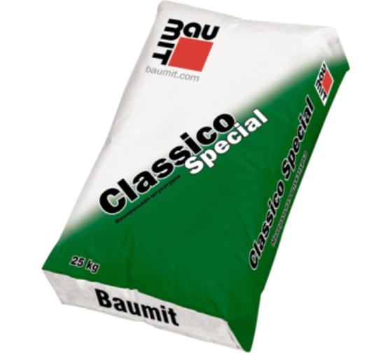 Baumit Минеральная штукатурка Classico Special K 1,5 фактура "шуба", белая 25кг/42 под